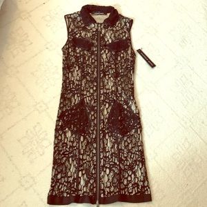 Andrew Mark Formal Sexy Black Lace Zippered Dress